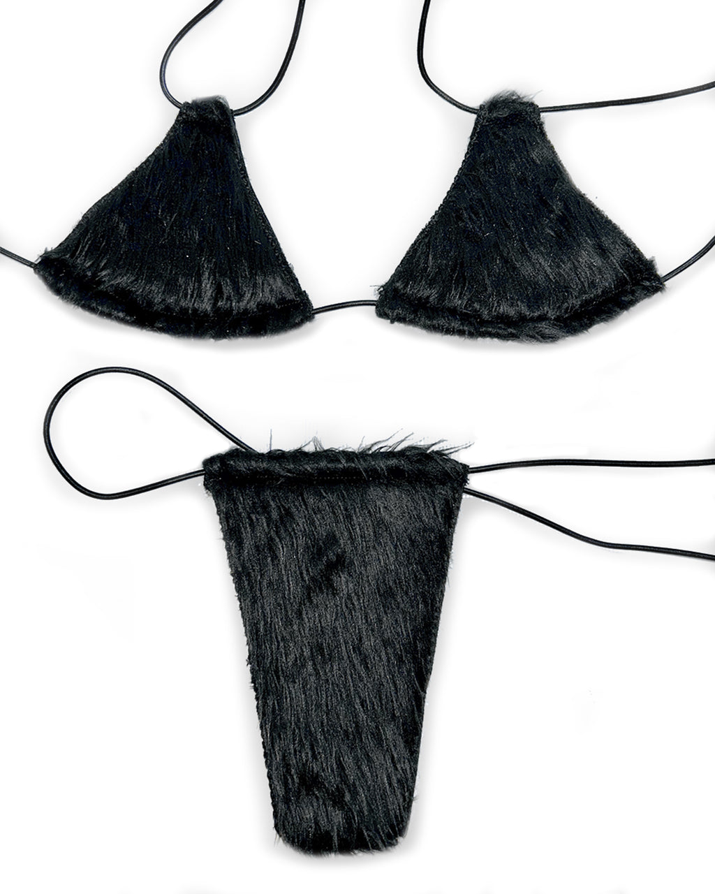 Black Angel Fur Bikini