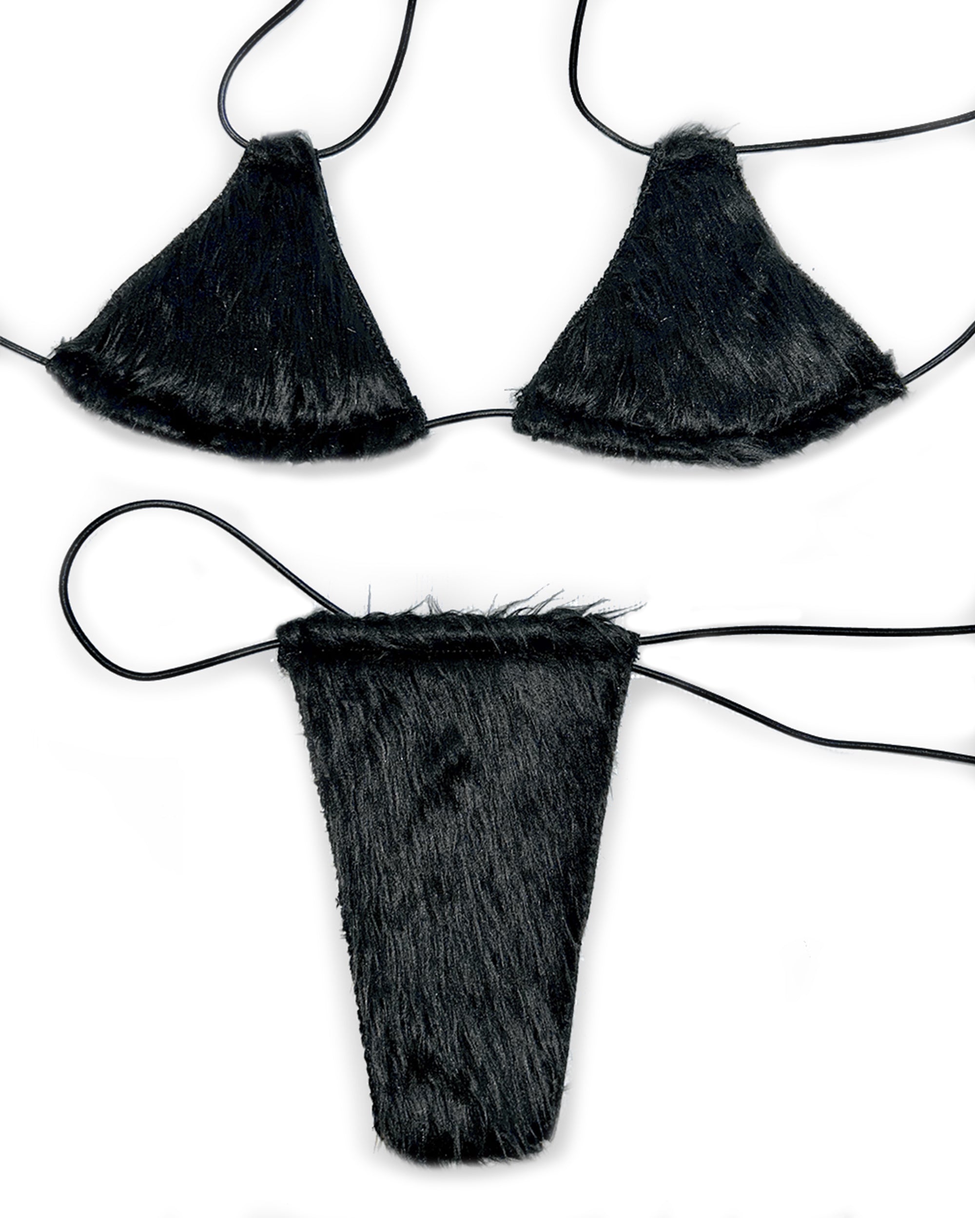Black Angel Fur Bikini