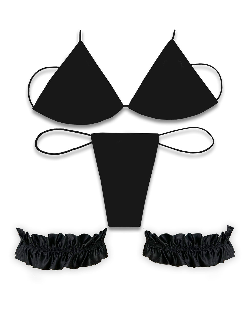 Black Satin Garter