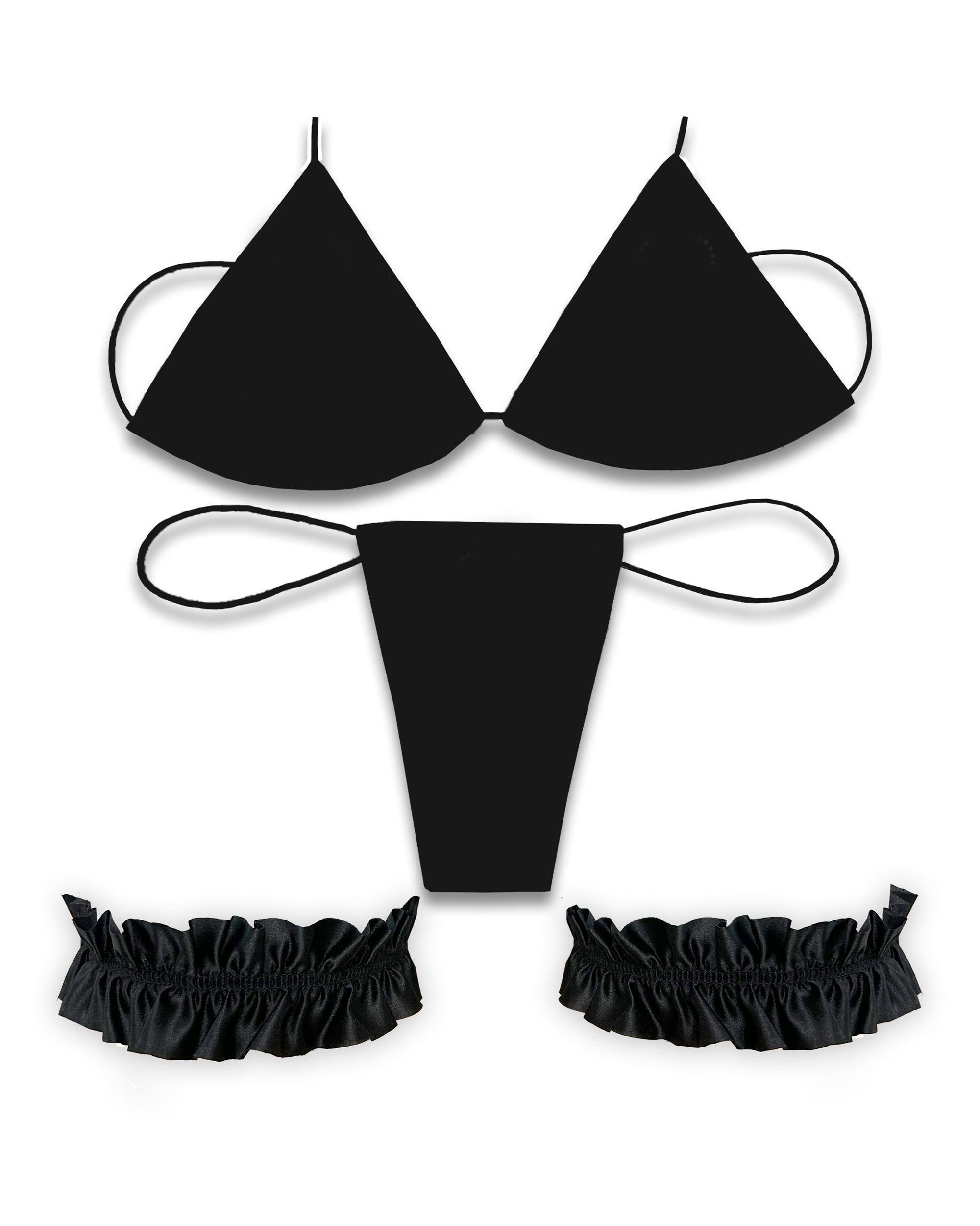 Black Satin Garter